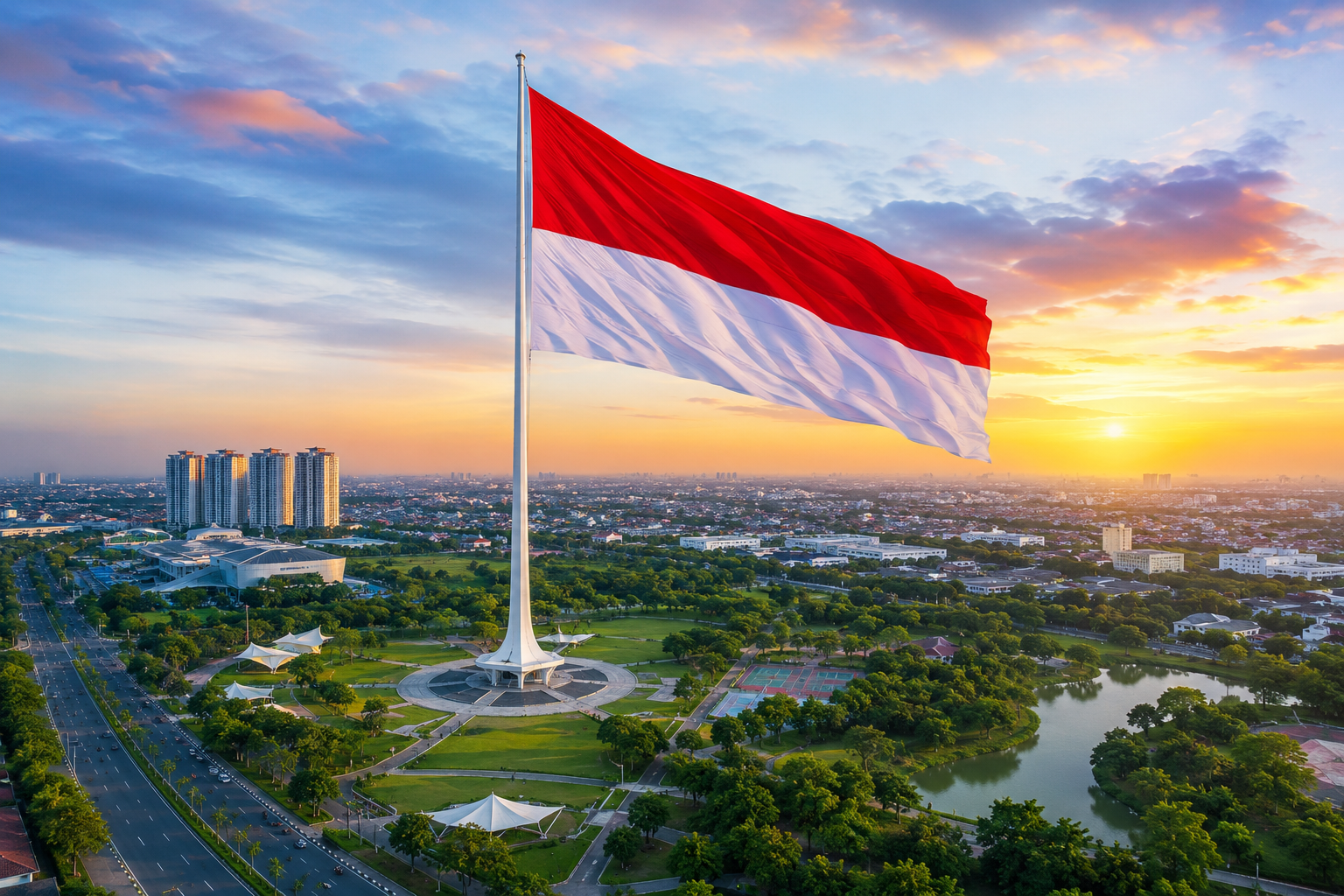 Bendera Merah Putih 81 Meter Tangerang