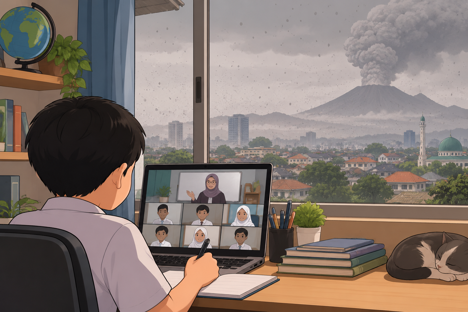 PJJ Sekolah Tangerang Abu Vulkanik Hari Ini
